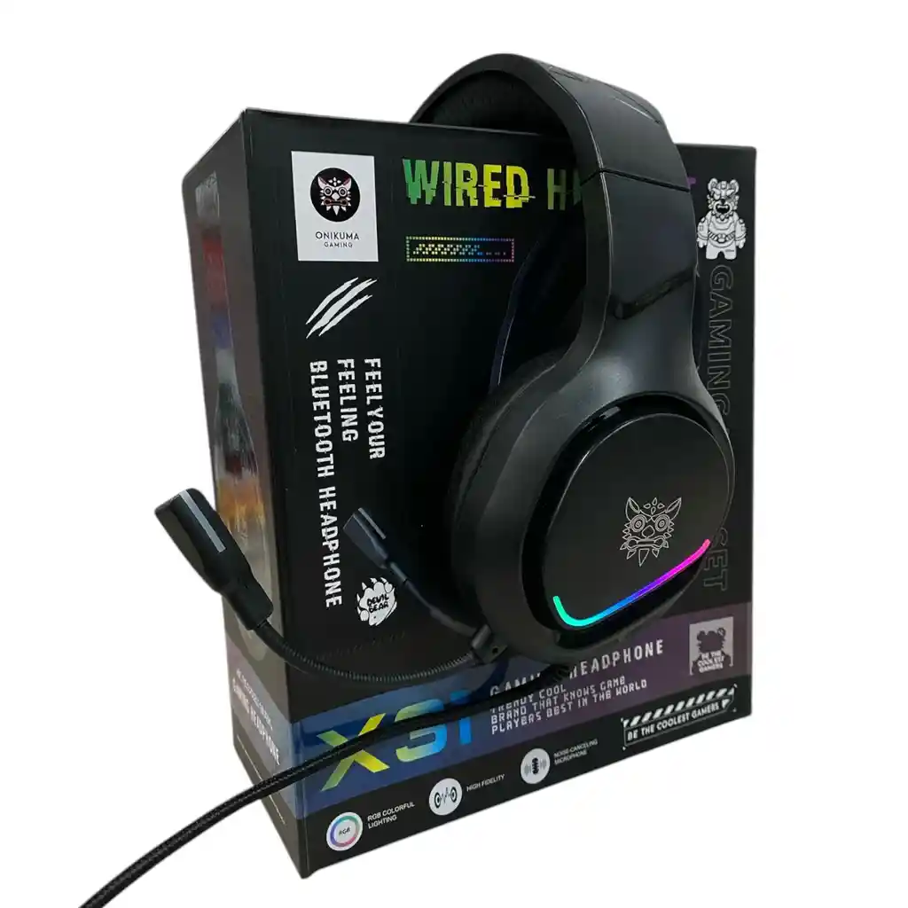 Diadema Auricular Gamer X31 Con Luz Rgb + Soporte Onikuma