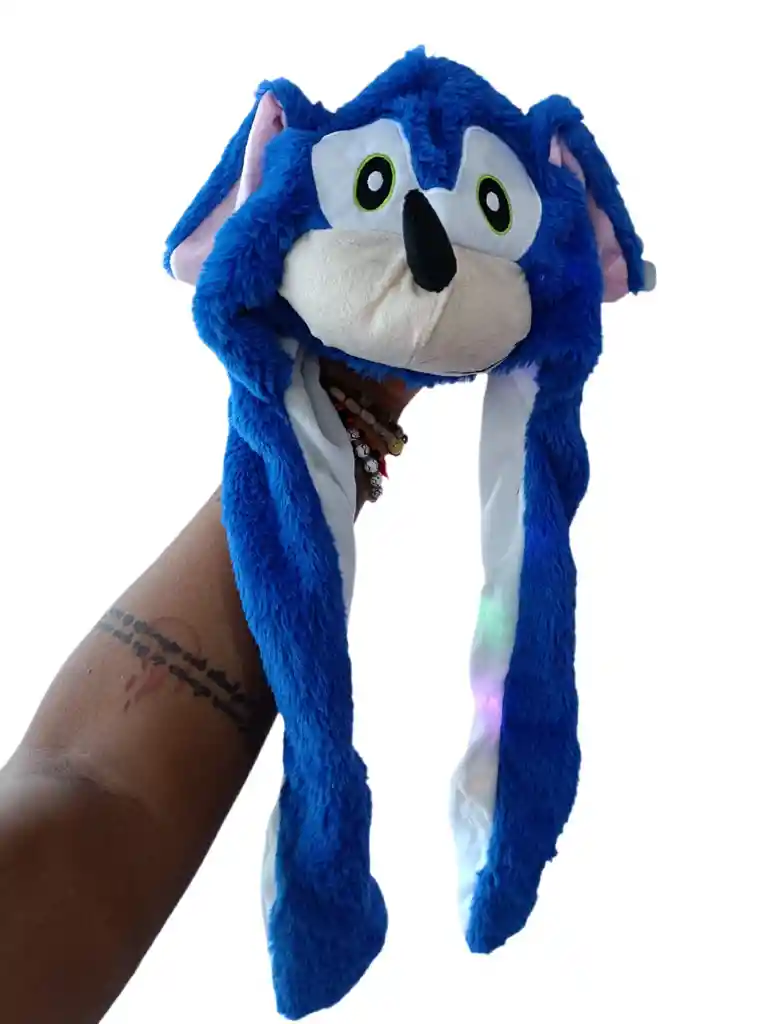 Capucha Luminosa Peluche Sonic