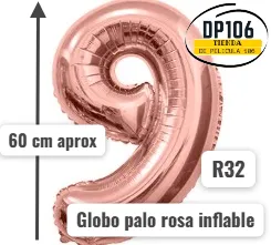 Globo De Numero Palorosa # 9 Tamaño R32