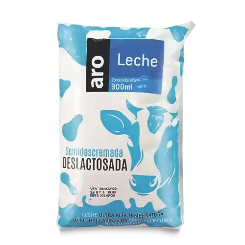 Leche Uat Uht Semidescremada Deslactosada Aro 900ml