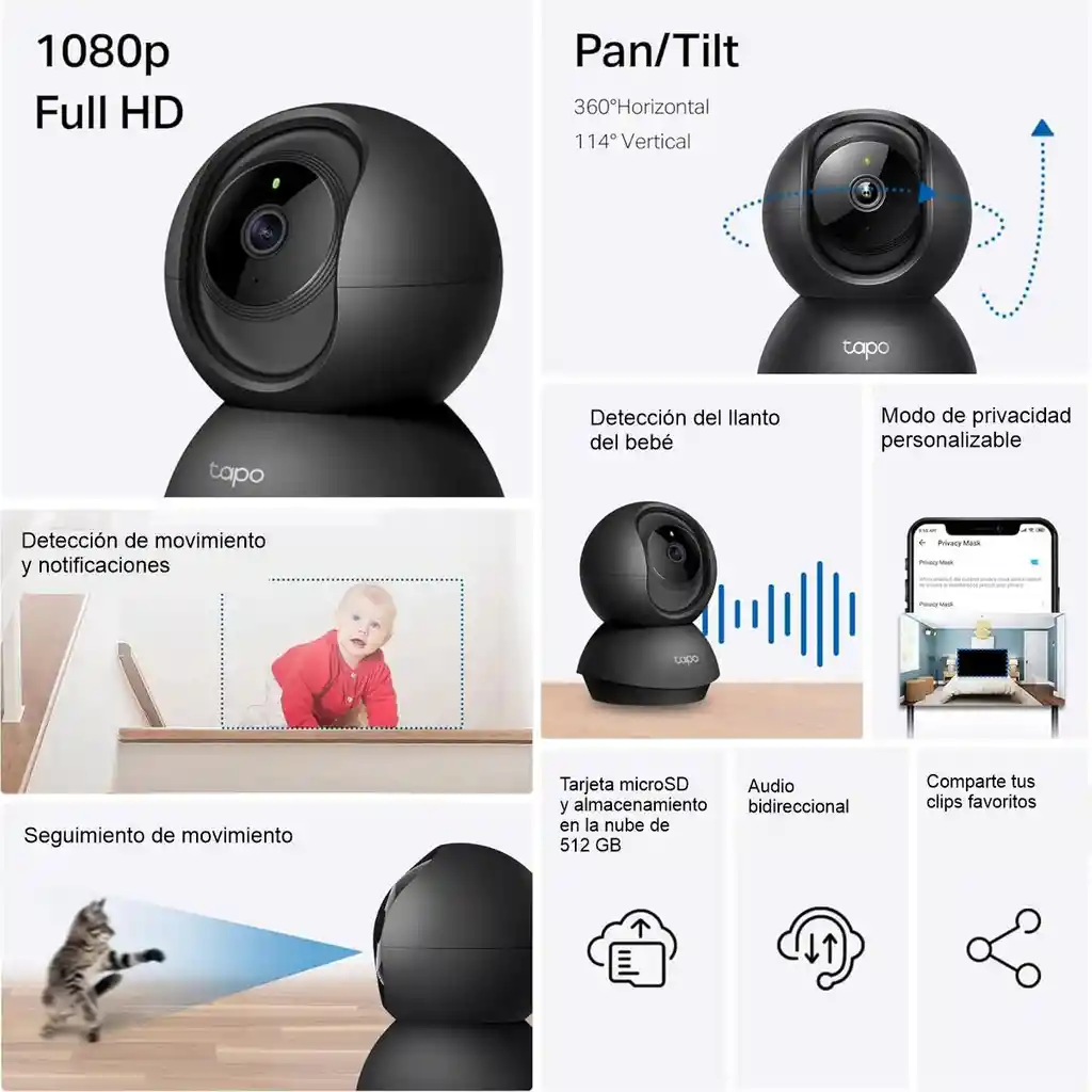 Cámara Ip Wifi Robótica Tp-link Tapo C201 Full Hd Ai Audio