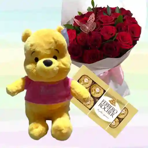 Flores Rosas X24 Y Winnie Pooh Pancita