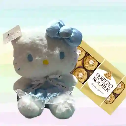 Peluche Hello Kitty Pequeña, Vestido Azul