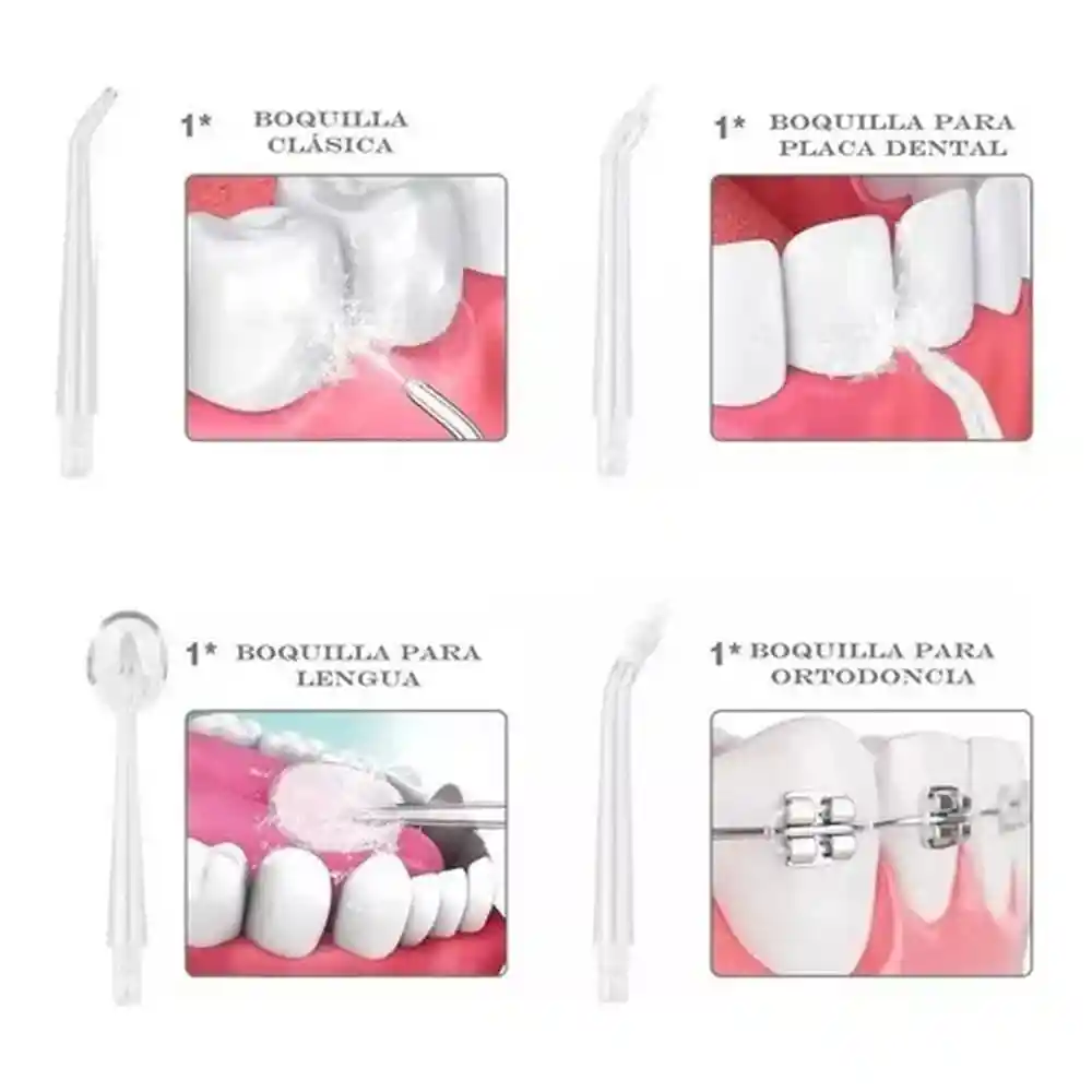 Irrigador Oral Dental Lavado Boca Dientes Recargable Usb Agua Rosa