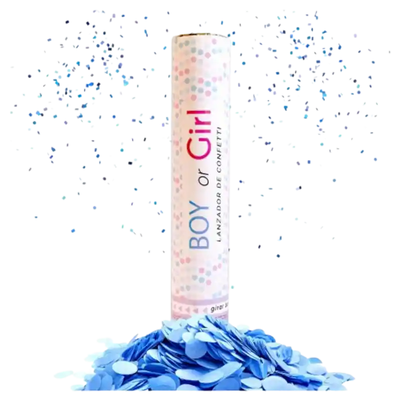 Cañon Lanza Confeti Revelar Genero Niño Boy 30 Cm