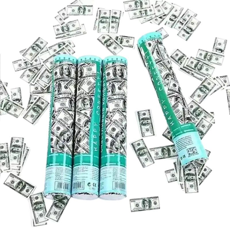 Cañon Lanza Confeti Dólar 30 Cm