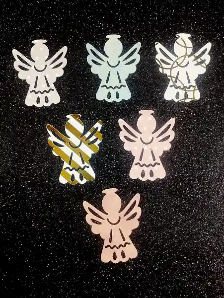 Angeles Decorativos De Papel Troqueleados (4x5) Cms X20 Und