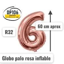 Globo De Numero Palorosa # 6 Tamaño R32