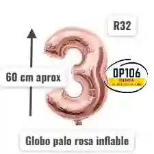 Globo De Numero Palorosa # 3 Tamaño R32