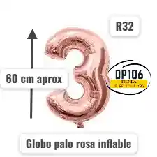Globo De Numero Palorosa # 3 Tamaño R32