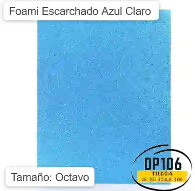 Foami Escarchado Azul Claro 1/8 X 1 Und