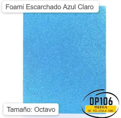 Foami Escarchado Azul Claro 1/8 X 1 Und