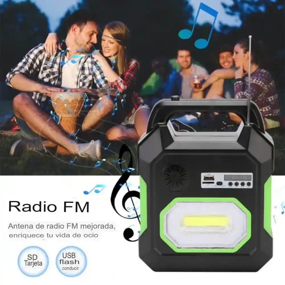 Gdsuper Sistema Iluminación Led Solar Cargador Radio Fm