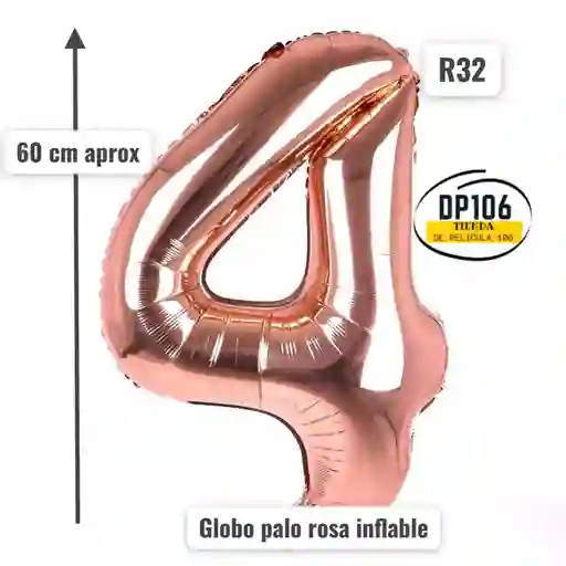 Globo De Numero Palorosa # 4 Tamaño R32