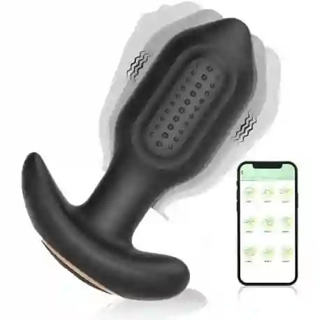 Vibrador Anal De Silicona Líquida Negra App