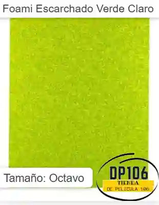 Foami Escarchado Verde Claro 1/8 X 1 Und