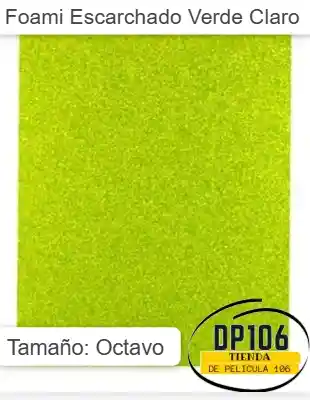 Foami Escarchado Verde Claro 1/8 X 1 Und