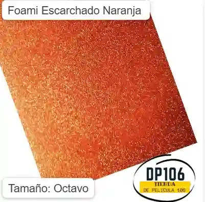 Foami Escarchado Naranja 1/8 X 1 Und