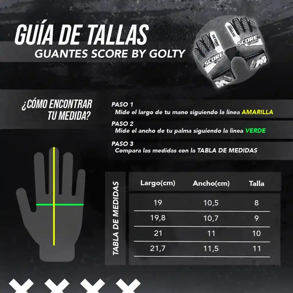 Guantes De Arquero Competencia Score By Golty - Talla 6 - Gris