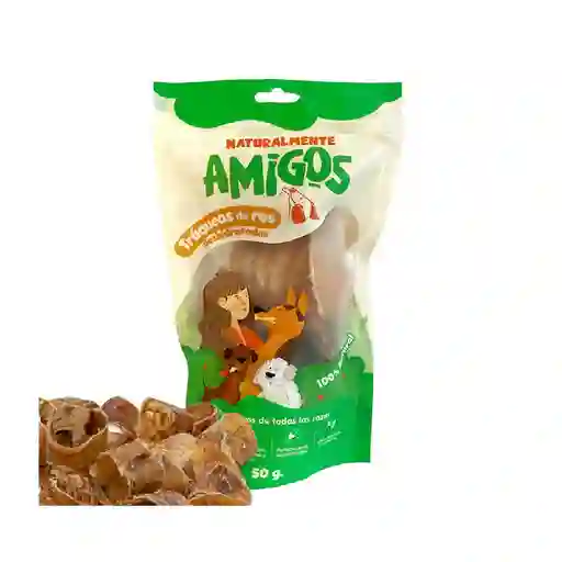 Amigos Traqueas De Res En Recortes Naturales Y Deshidratadas Para Perros 50 G