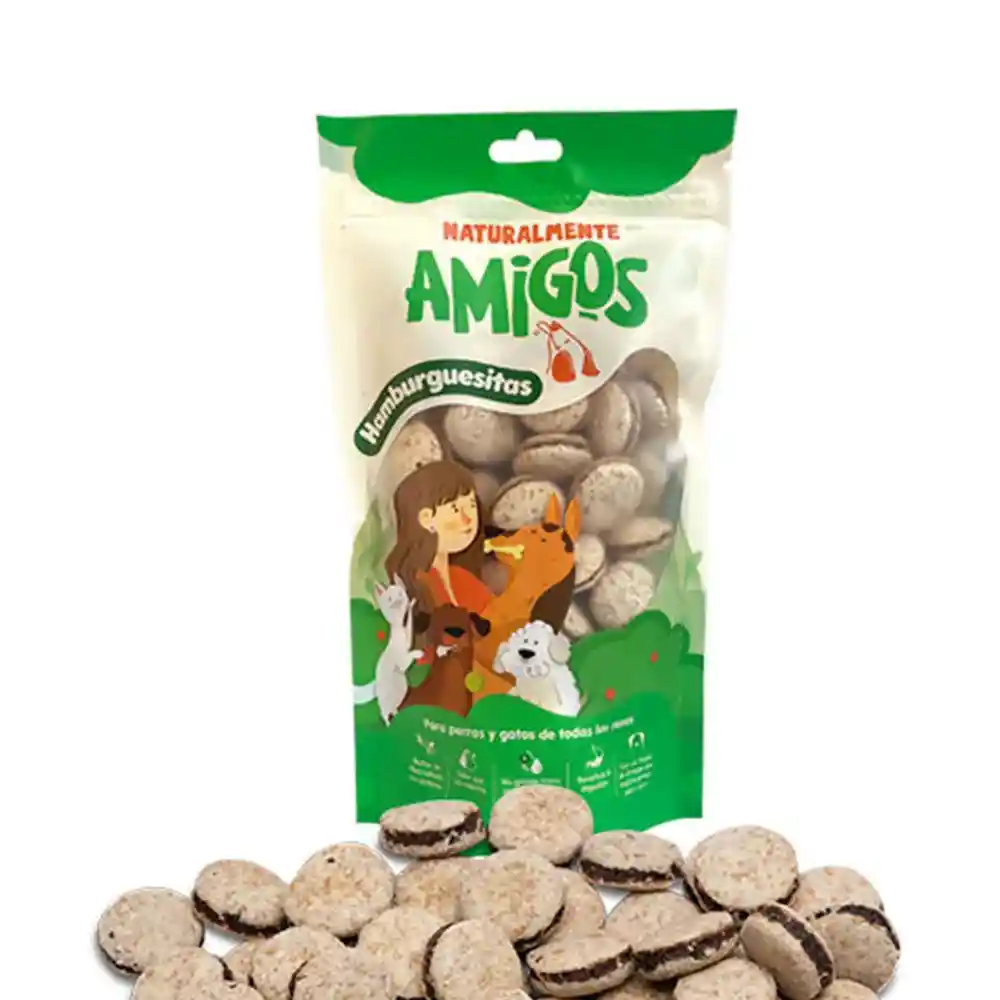 Amigos Hamburguesitas De Fibra Y Proteina Natural Snacks Para Perros 80 G