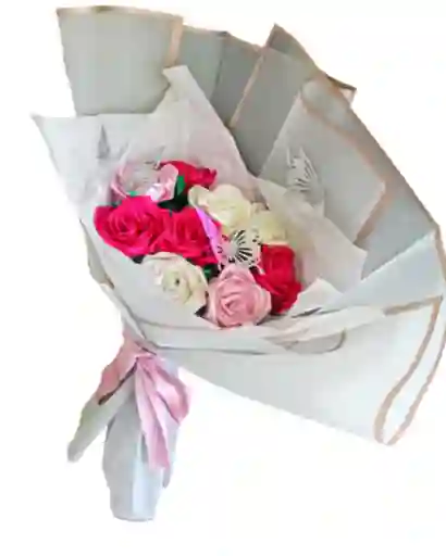 Ramo De Rosas Eternas Unicornio Con Chocolate