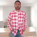 Camisa Para Hombre En Algodón Manga Larga Rojo Talla M