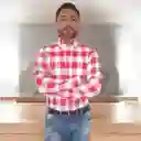 Camisa Para Hombre En Algodón Manga Larga Rojo Talla M