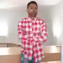 Camisa Para Hombre En Algodón Manga Larga Rojo Talla M