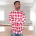 Camisa Para Hombre En Algodón Manga Larga Rojo Talla M