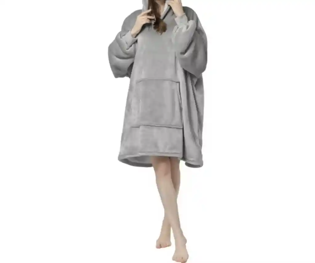 Capa Cobija Con Mangas Cobertor Gris