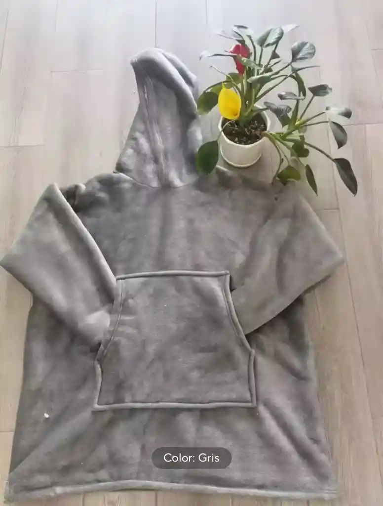 Capa Cobija Con Mangas Cobertor Gris