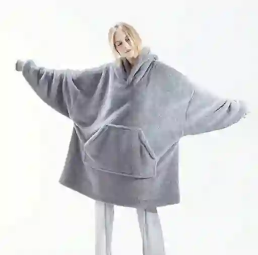 Capa Cobija Con Mangas Cobertor Gris