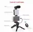 Kit Estabilizador Soporte Celular Luz Led Vlog Video Ay49 Color Negro
