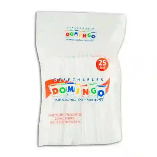 Tenedor Pequeño Blanco Domingo 25 Und