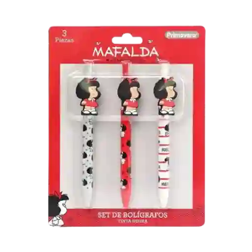 Set 3 Boligrafos Esferos X3 Und Mafalda