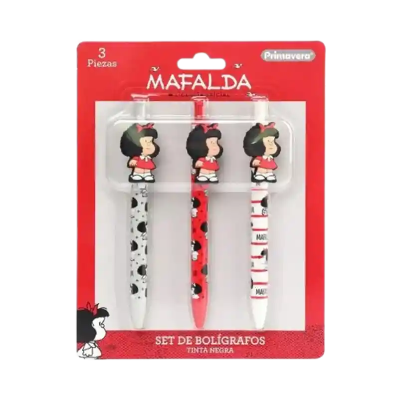 Set 3 Boligrafos Esferos X3 Und Mafalda