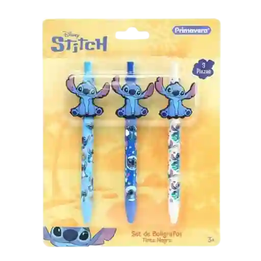 Set 3 Boligrafos Esferos X3 Und Stitch