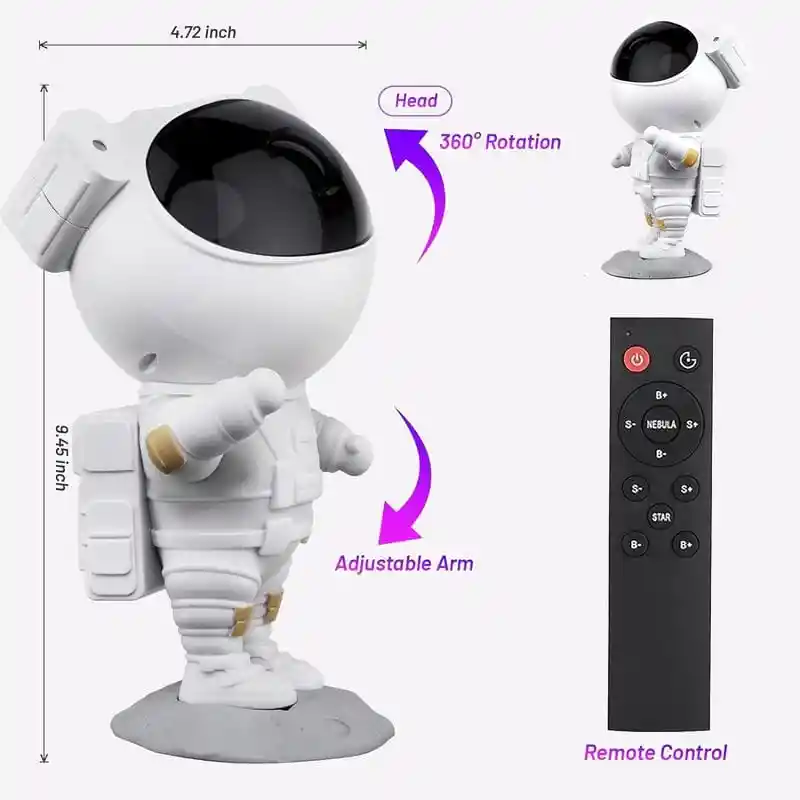 Brainstorm Toys - Astronauta Luz Nocturna Y Brilla En La Oscuridad, 15 Cm, Multicolor, Apagado Automático 30 Min, Ideal Para Habitaciones Temáticas Espaciales