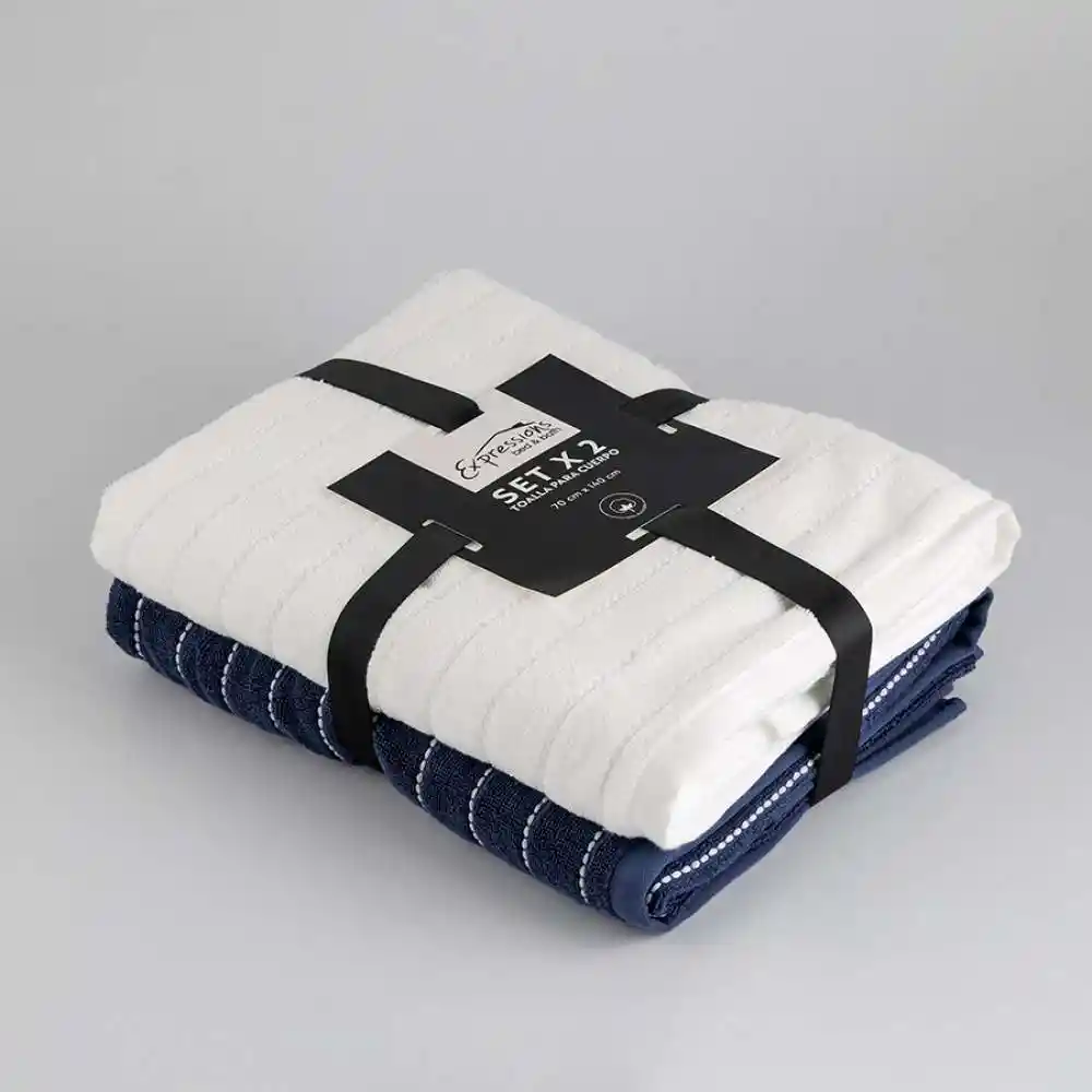 Toalla Expressions Set X 2 Und Magestic 70x140cm Azul Oscuro 600 Gr