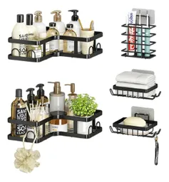 Set Organizador De Baño 5 Piezas Esquinero Acero Se Instala Fácil Resiste Hasta 15 Kg