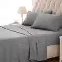 Sabana Embozada Gris Cama 1 Metro