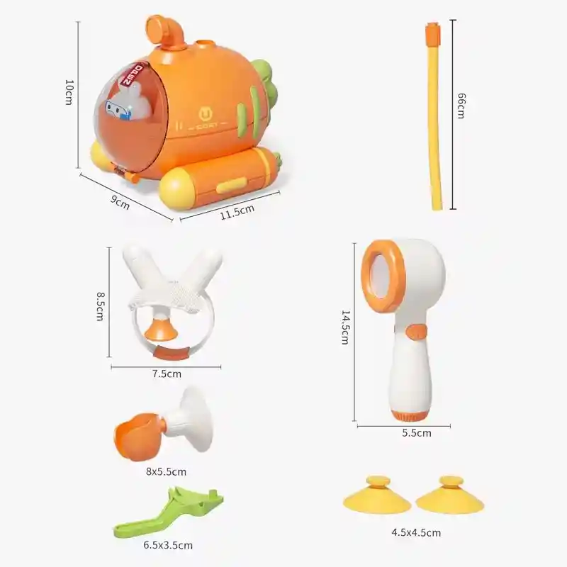Ducha De Submarino Para Bebe Combo Naranja Nuevo