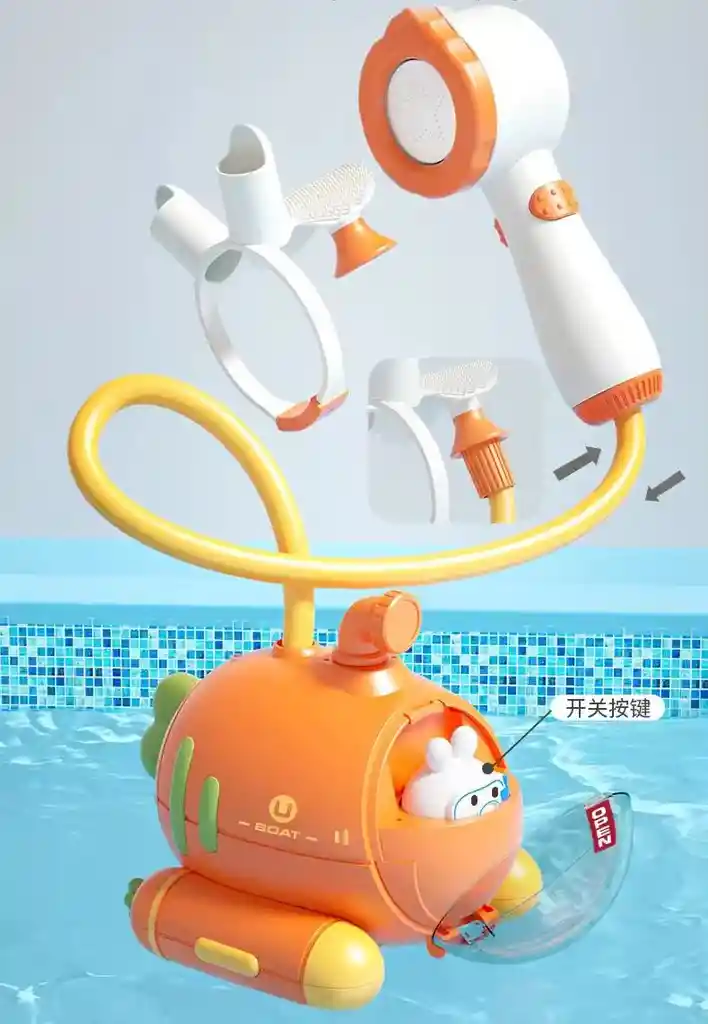 Ducha De Submarino Para Bebe Combo Naranja Nuevo
