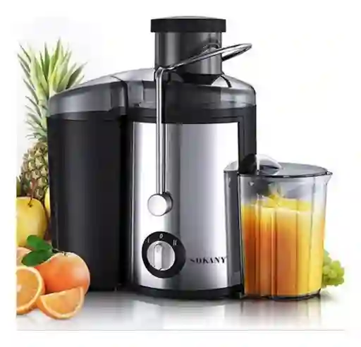 Extractor De Jugos Automatico Frutas Y Verduras Sokany 800w Color Gris