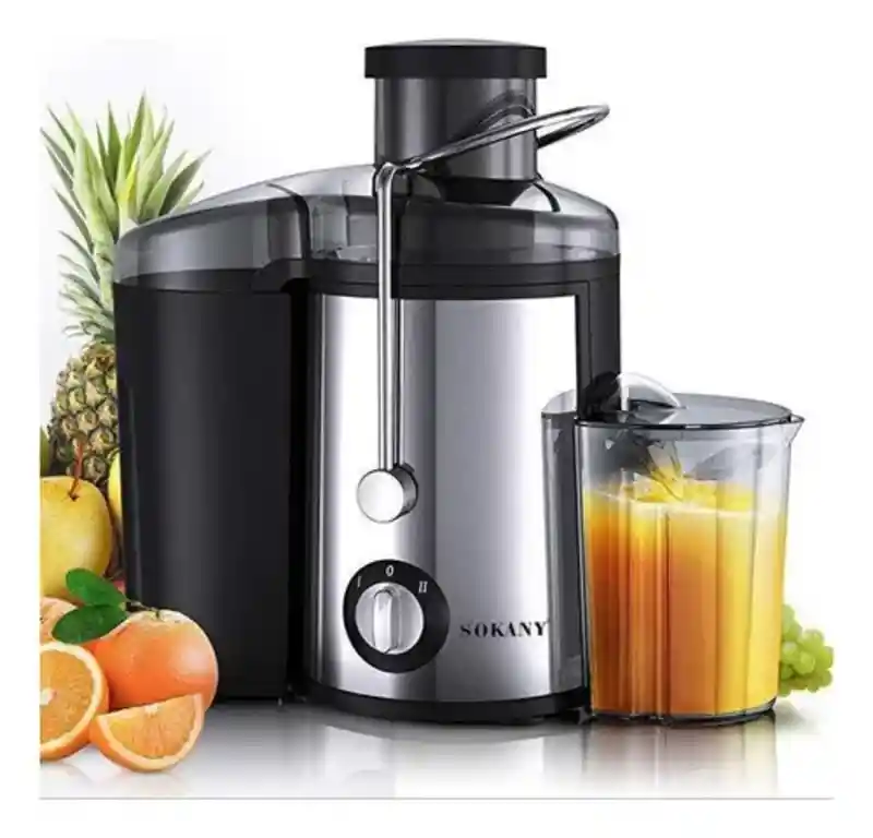 Extractor De Jugos Automatico Frutas Y Verduras Sokany 800w Color Gris