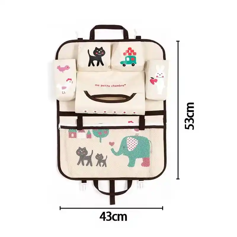 Organizador De Carro Asiento Trasero Nuevo Color Beige