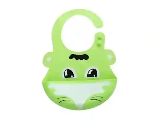 Babero Silicona 100% Impermeable Con Bolsillo Fácil Limpieza Verde