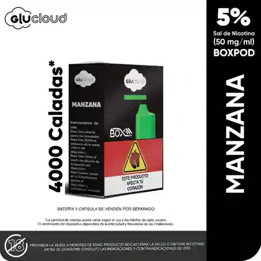 Pod Box Glucloud 4000puff - Manzana