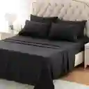 Sabana Embozada Negro Cama 1.60 Queen